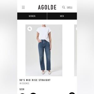 Agolde 90’s mid rise straight jean